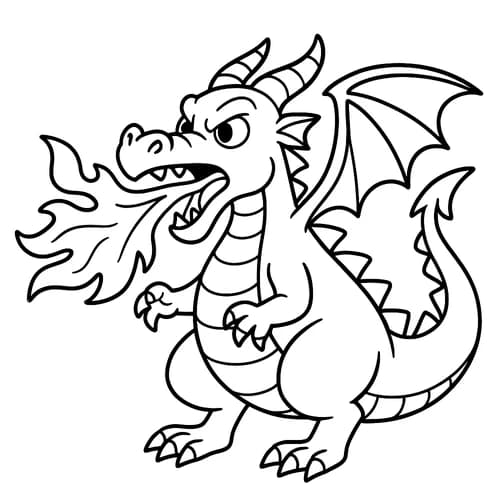 A fire dragon Coloring Page