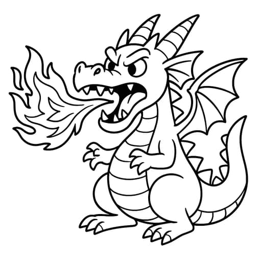 A fire dragon Coloring Page